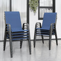 Patio Chairs Set of 8, Stackable Outdoor Dining Chairs by Vimstora