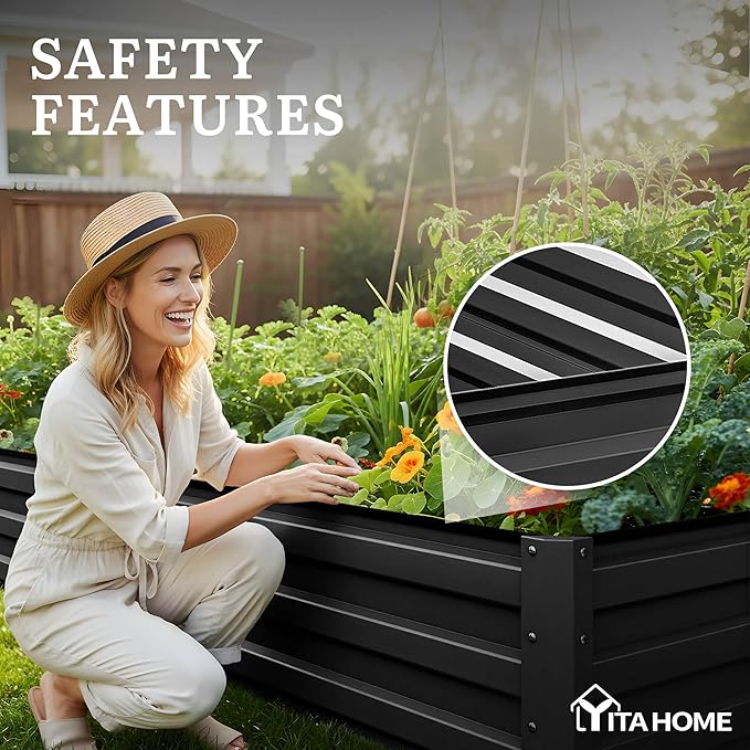 YITAHOME 8x4x1ft 2pcs Large Raised Garden Bed Kit, Galvanized Metal Planter Box - Image 6