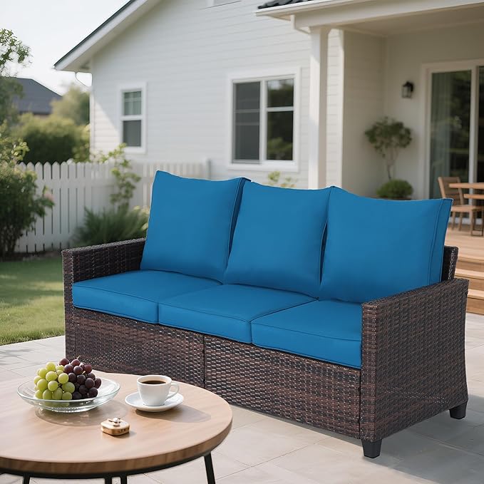 Rattan Outdoor Sofa 3-Seater - Image 5