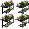 YEFU Raised Garden Bed with Legs: 57x18x30in Elevated Poly Planter with Wheels by YEFU