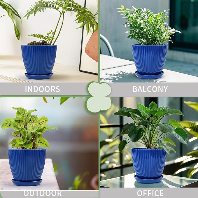 Plant Pots Indoor with Saucers & Drainage - Image 4