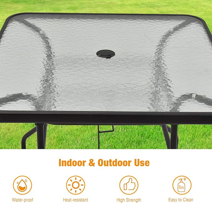 Tangkula 32" Square Outdoor Dining Table - Image 8