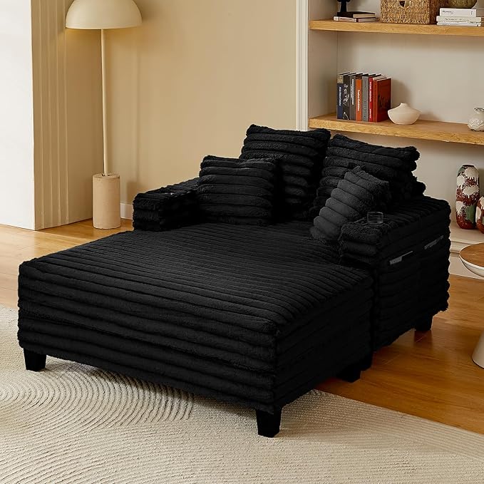 64" Chaise Lounge Chair Indoor, Oversized Sleeper Chair by Amsleekey