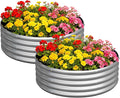 zizin 2 Pcs Round 3x3x1ft Raised Garden Bed Kit Metal Planter Box by zizin