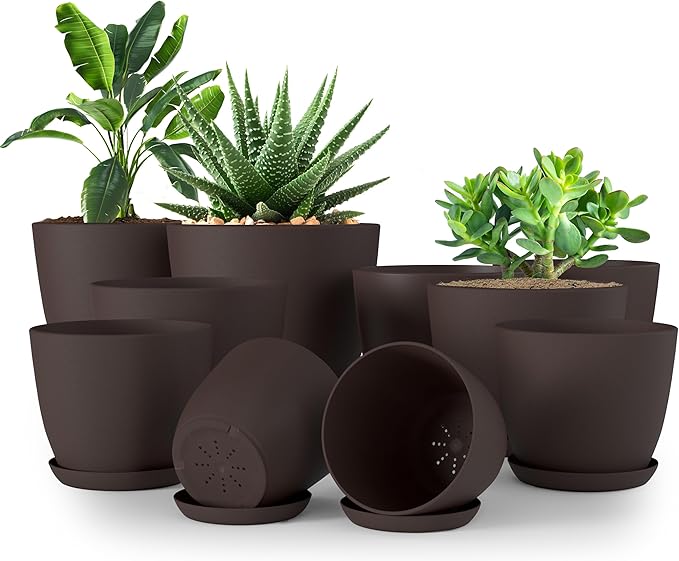 Utopia Home - Plant Pots Indoor - 7/6.6/6/5.3/4.8 Inches Home Decor Flower Pots by UTOPIAHOME