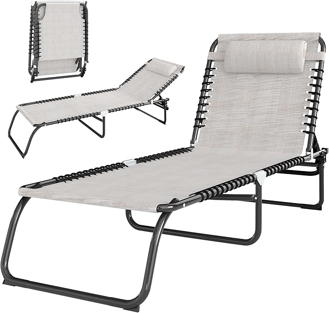 Outsunny Folding Chaise Lounge Chair, Patio Sun Tanning Chair, Outdoor Chaise by Outsunny