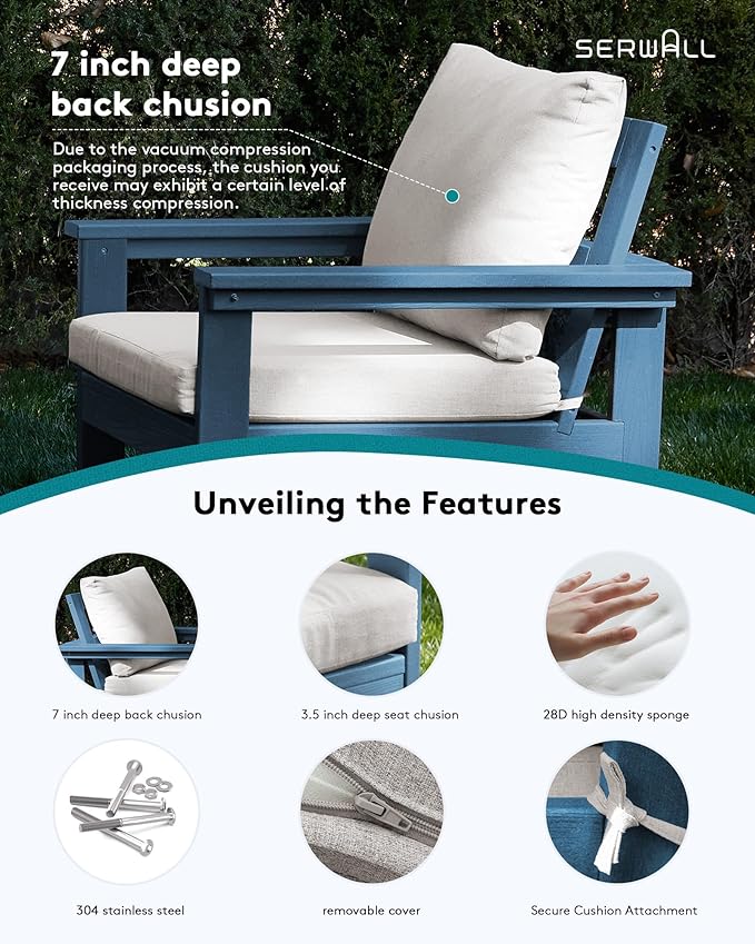 SERWALL Outdoor Sectional Sofa Set, 5-piece Outdoor Modula Couch Set - Image 6