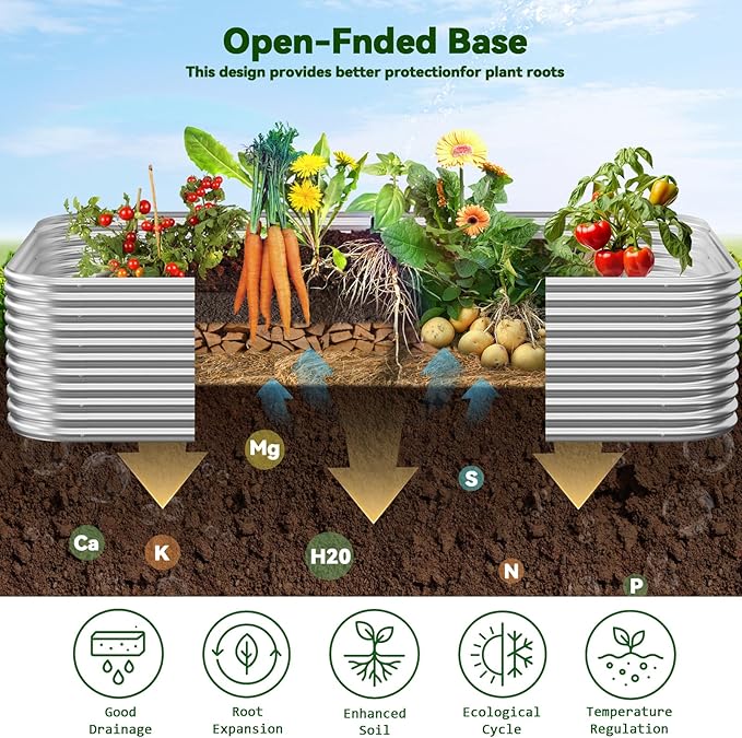 2 Pack Tall 8x3FT Corrugated Galvanized Steel Raised Garden Bed Outdoor - Image 4