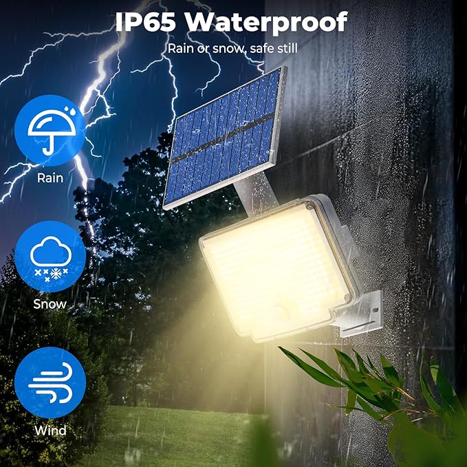 Peasur 2 Pack Solar Motion Lights Outdoor, 318 LED Solar Security Light - Image 5