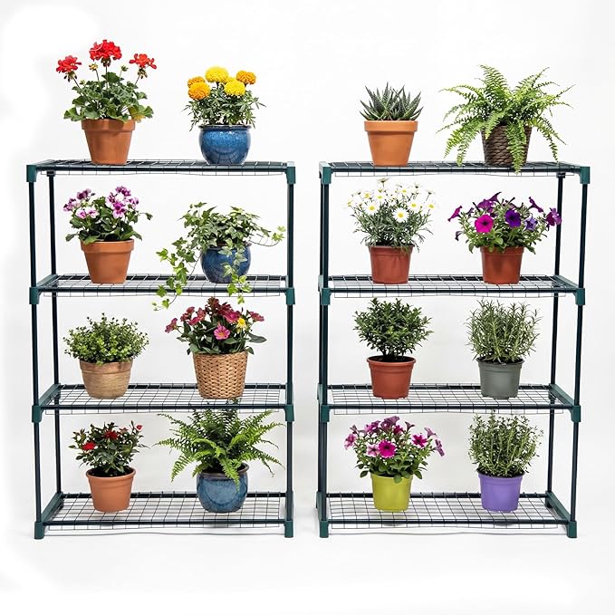 Panana 4 Tier Garden Greenhouse Steel Staging Shelving Plant Stand Garden by Panana