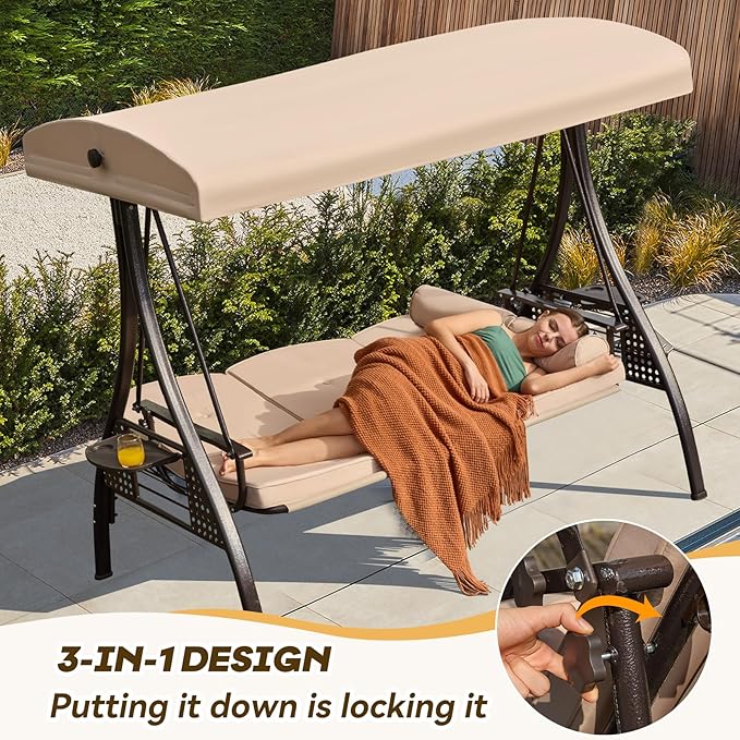3 in 1 Outdoor Porch Swing - Image 4