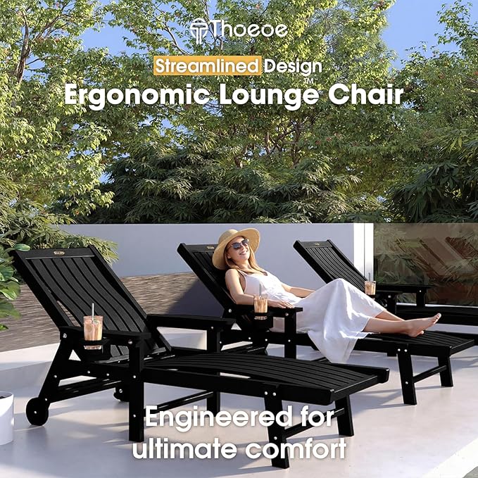 Patio Chaise Lounge Chair, Oversized Lounge Chair Outdoor - Image 3