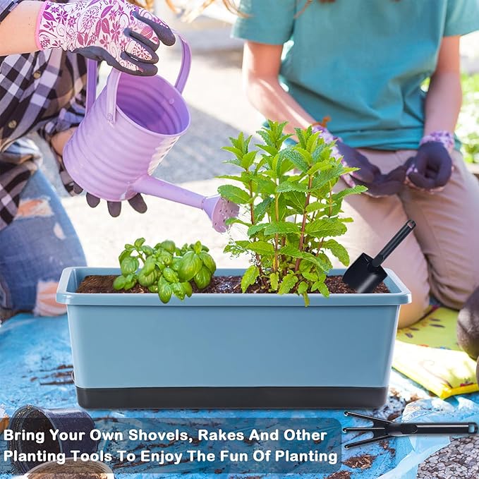 Window Box Planter 8 Pcs, 17 Inches Rectangle Flower Pots - Image 7