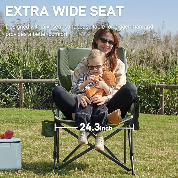 EVER ADVANCED Oversized Folding Camping Chair, - Image 5