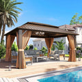 Aoxun 12x16FT Gazebo Outdoor Hardtop Pergolas by Aoxun