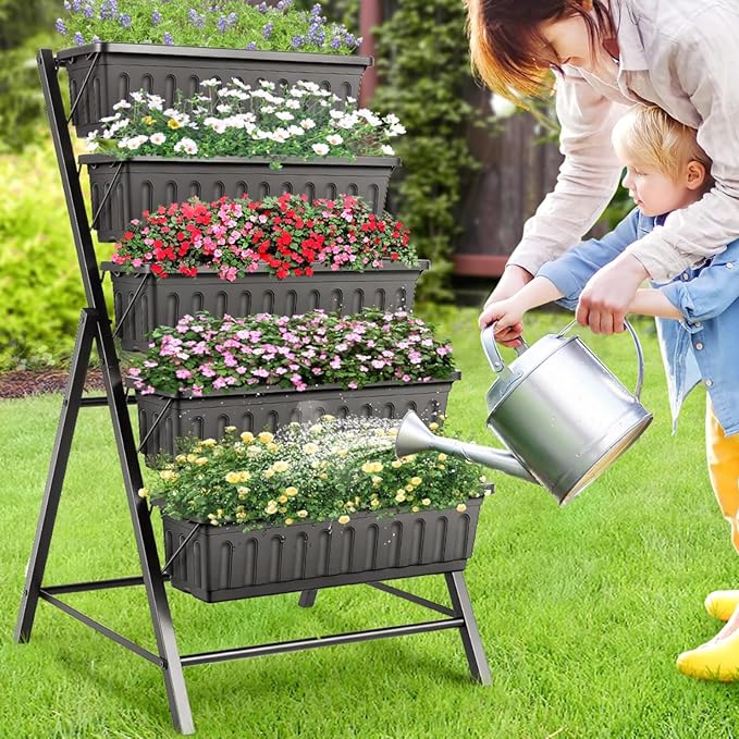 Suyncll Vertical Raised Garden Bed Planter Box, 5 Tiers Vertical Garden Planter by Suyncll