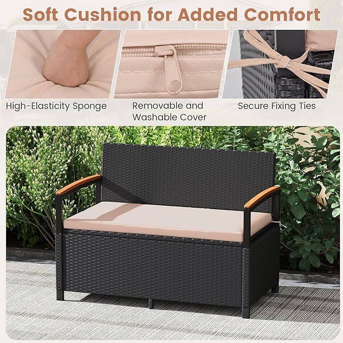 Tangkula 46 Gallon Outdoor Bench - Image 5
