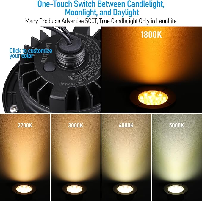 LEONLITE Dia. 4 Inch 5CCT Well Lights Landscape LED In Ground, 5 Color - Image 3