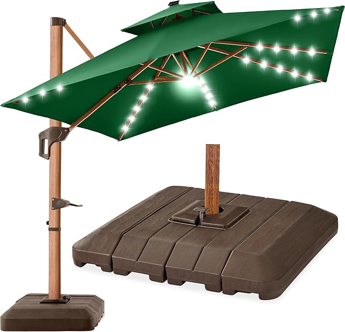 Best Choice Products 10ft Square Cantilever Patio Umbrella w/Base Included by BestChoiceProducts