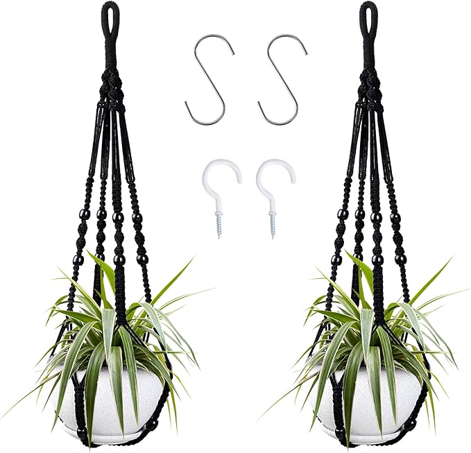 Augshy Macrame Hanging Planter, 2 Pack Hanging Planters by Augshy