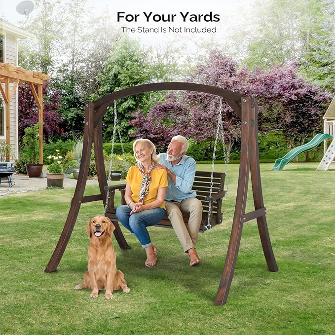 VINGLI Upgraded Patio Wooden Porch Swing - Image 7