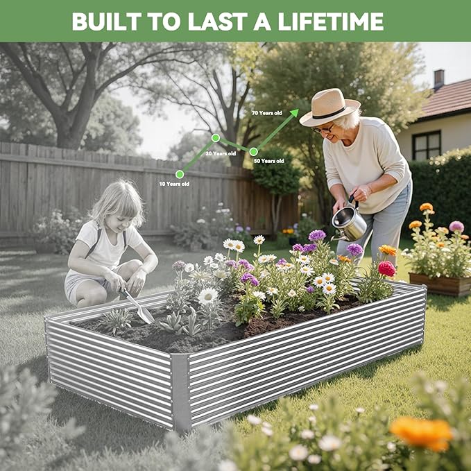 2 Pack Tall 8x4FT Raised Beds for Gardening, Corrugated Galvanized Steel Raised - Image 8