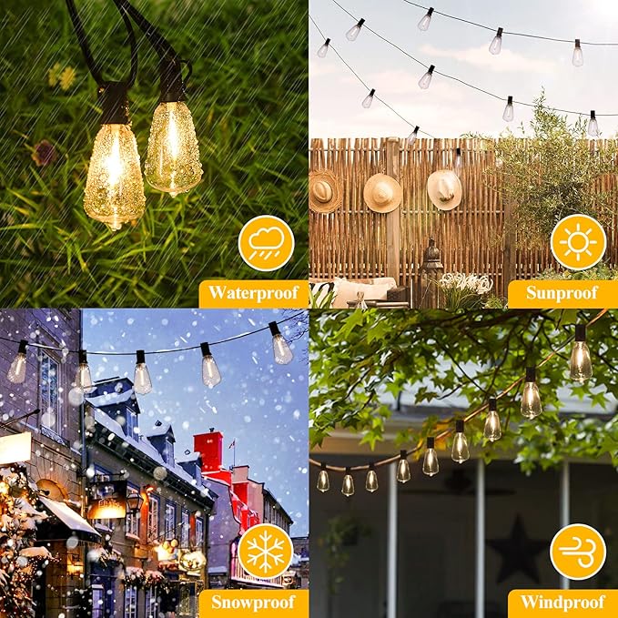 Brightever Outdoor String Lights 150FT, Patio Lights - Image 5