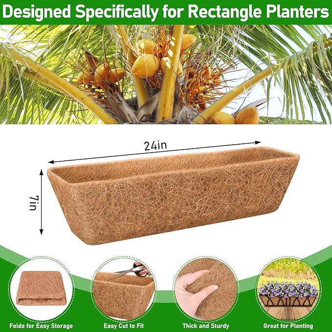 Riare 4 Pack 24 Inch Rectangle Coconut Liners - Image 2