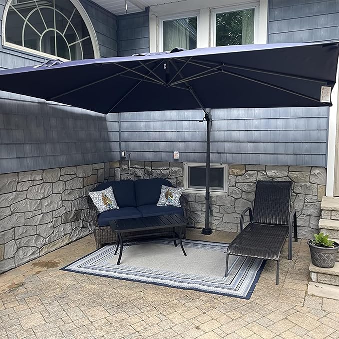 PURPLE LEAF 8 Feet Square Cantilever Umbrella Patio Umbrella by PURPLELEAF