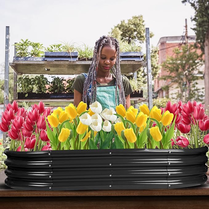 Raised Garden Bed Galvanized Planter Box Outdoor, Rot-Resistant Metal Garden - Image 7
