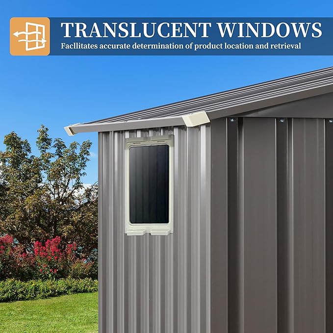 Vongrasig 5 x 3 x 6 FT Outdoor Storage Shed, Metal Tool Shed Clearance Garden - Image 4