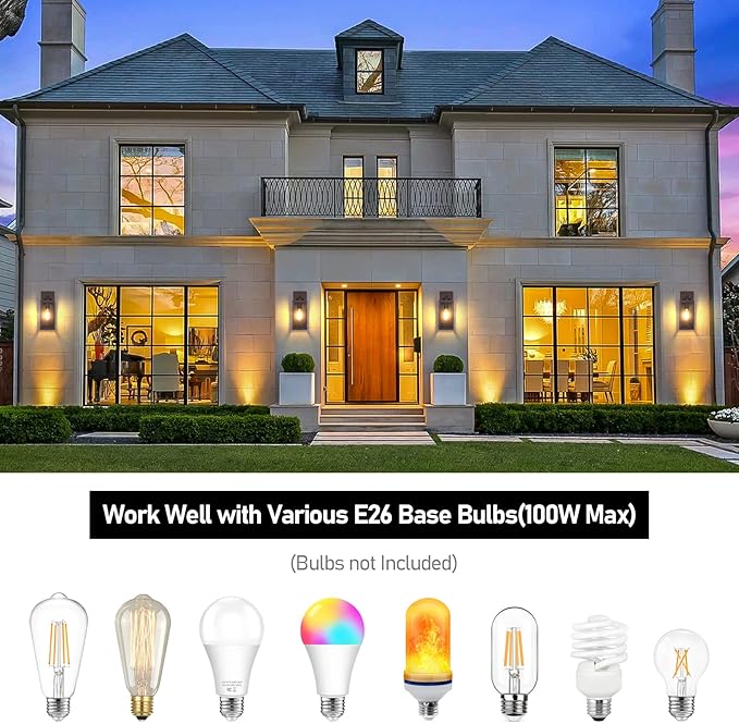 BesLowe Outdoor Wall Light Fixtures, Exterior Waterproof Wall Lanterns - Image 3