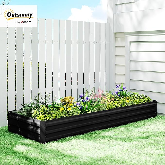 Outsunny Galvanized Raised Garden Bed, - Image 2
