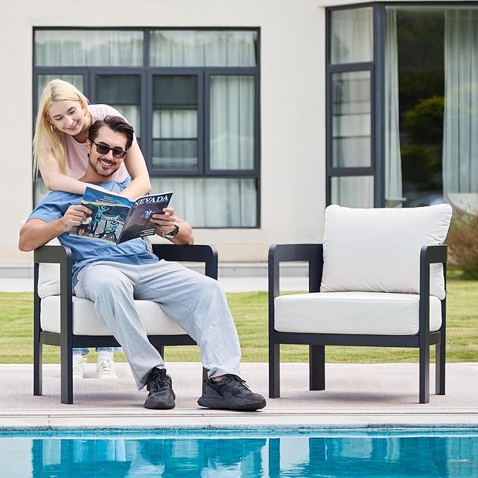 Outdoor Furniture Set, Metal Modern Outside Furniture - Image 6