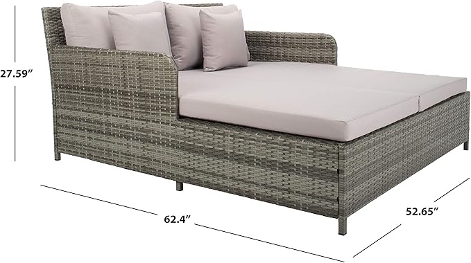 Safavieh PAT7500B Outdoor Collection Cadeo Grey Cushion Daybed - Image 2