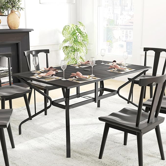 Outsunny Rectangle Outdoor Dining Table - Image 7