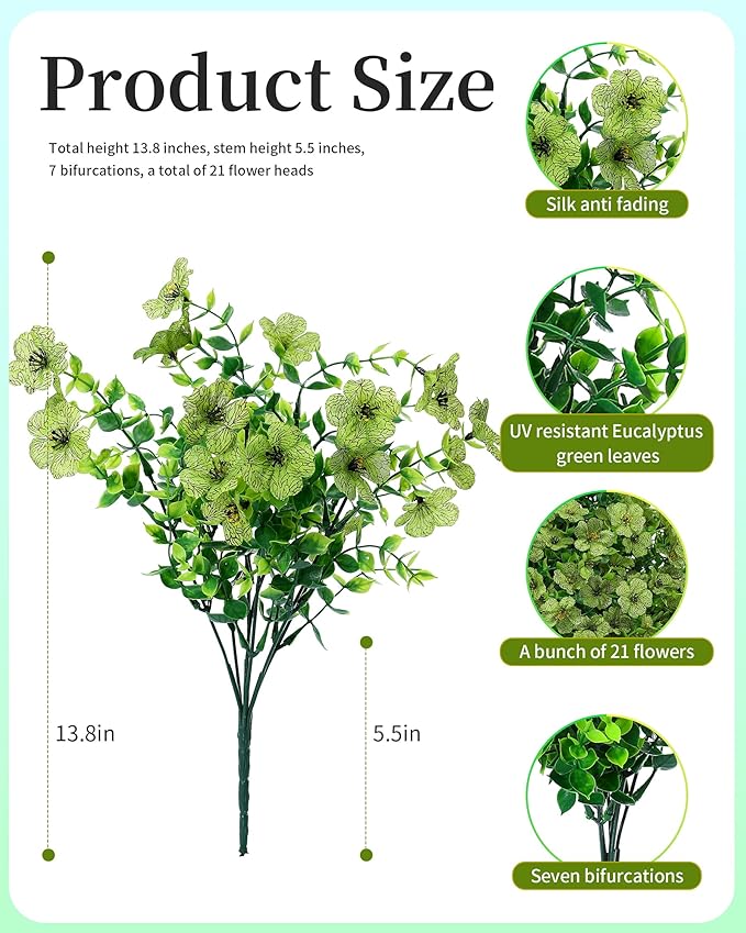 JAKY-Global Faux Artificial Plants Outdoor Flowers Spring Summer Decor 16 - Image 6