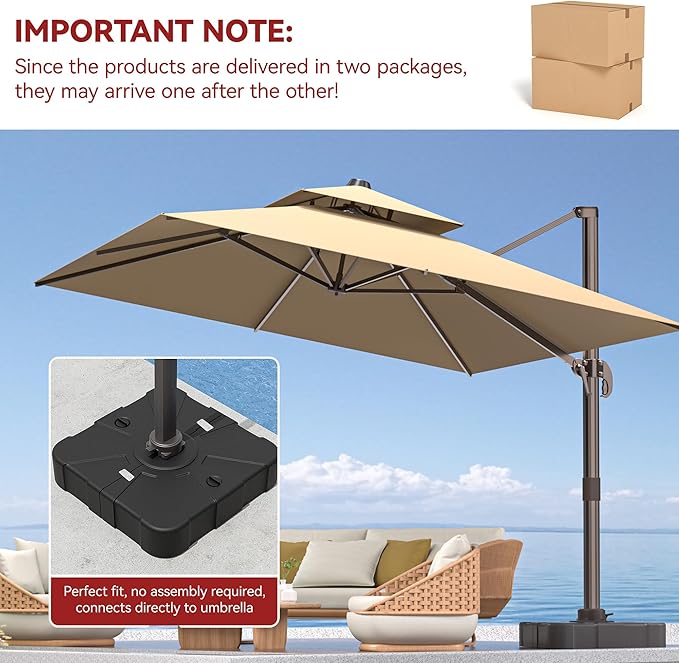 9' X 12' Cantilever Outdoor Patio Umbrellas - Image 2