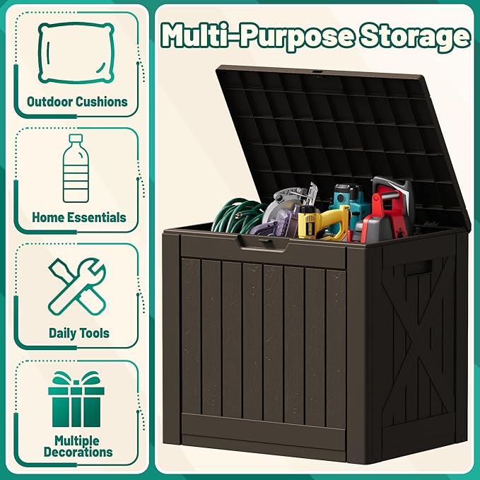 Devoko 40 Gallon Deck Box Outdoor Storage Box Waterproof - Image 4