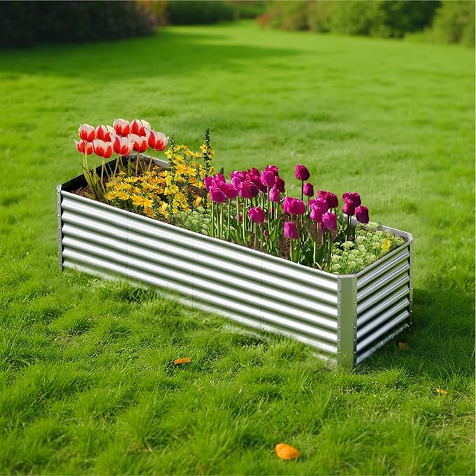 8X2X2ft Galvanized Raised Garden Bed, Outdoor Planter Box Metal Patio Kit - Image 6