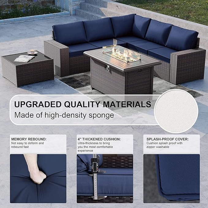 Kullavik 7 Pieces Outdoor Patio Furniture Set - Image 6