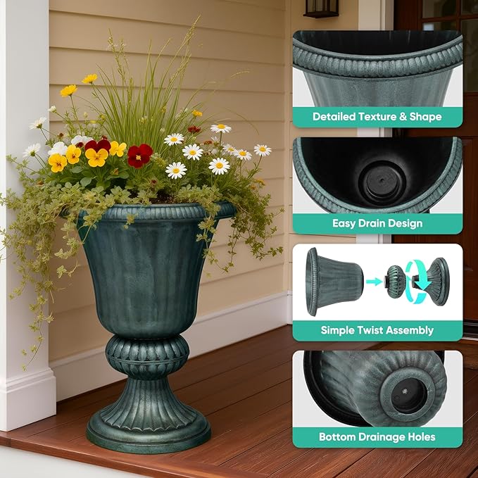 Athena Collection 20''H Bronze Garden Plastic Urn - Image 5