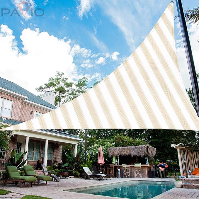 Patio Paradise 6' x 6' x 6' Sun Shade Sail Triangle Canopy Shade Cloth Fabric - Image 5