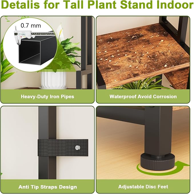 C2 Plant Stand Indoor with Grow Lights, Indoor Tiered Metal Plant Stand 70.87" - Image 4