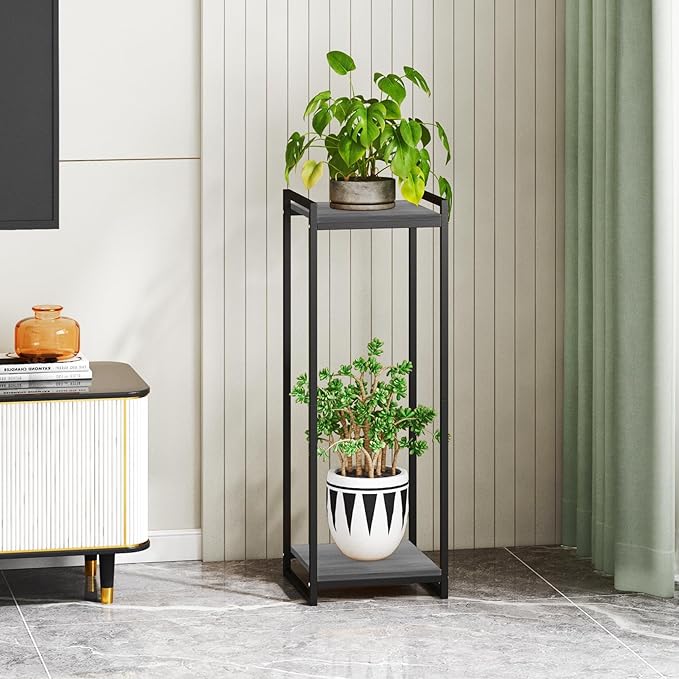 2-Tier Plant Stand Indoor, Oak Grey - Image 4