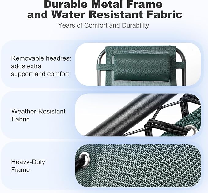 Nazhura Set of 2 Relaxing Recliners Patio Chairs Adjustable Steel Mesh Zero - Image 5