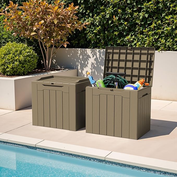 Greesum 31 Gallon Deck Box for Outside, All Weather Outdoor Storage Boxes for - Image 2