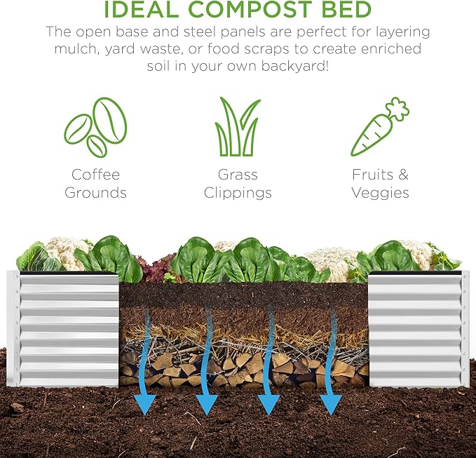 Best Choice Products 8x4x2ft Outdoor Metal Raised Garden Bed, Deep Root Planter - Image 5