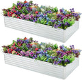 2 Pack 8x4x1FT Galvanized Raised Garden Beds Kit Outdoor Metal Gardening by Meberam