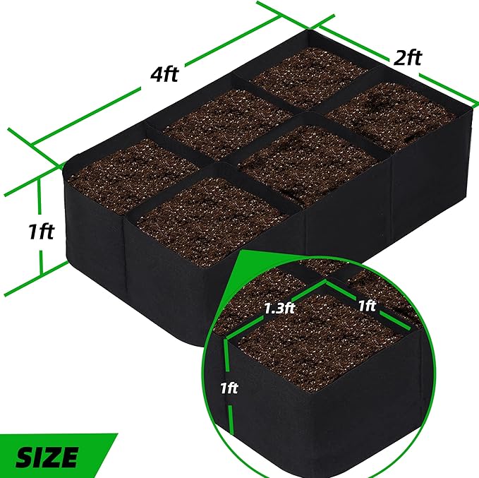 CJGQ Fabric Raised Garden Bed 4x2x1ft Garden Grow Bed Bags - Image 4